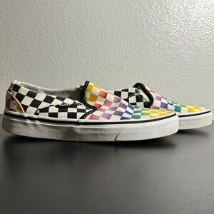 Vans Rainbow Checkerboard skate shoes women’s size 6.5